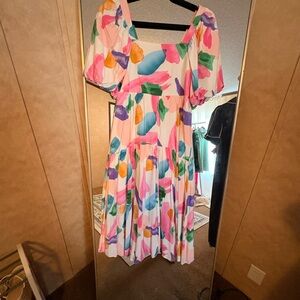 Red Dress Boutique Colorful Abstract Midi Dress